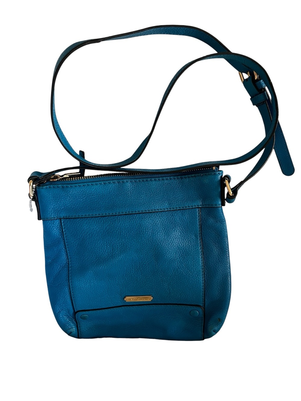 Vince Camuto Royal Blue Leather, Suede Crossbody Bag, 9”w x 9”h x 1”d